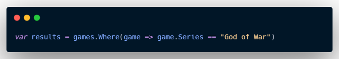 code written using linq