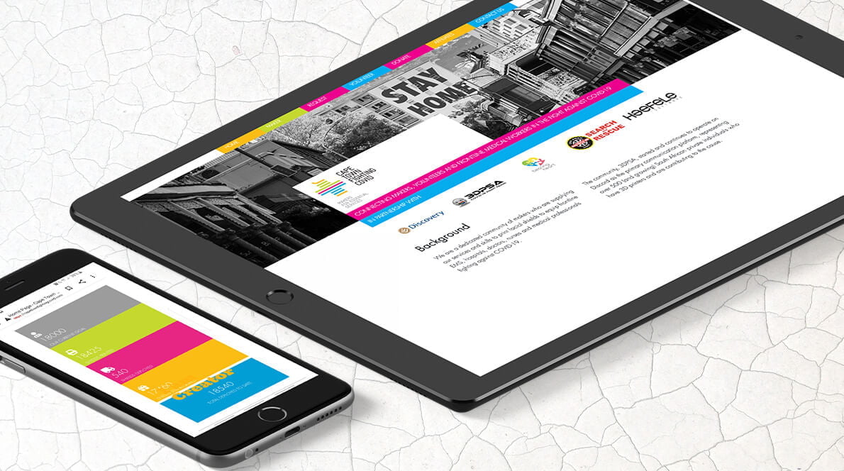 fighting covid table and phone graphic display