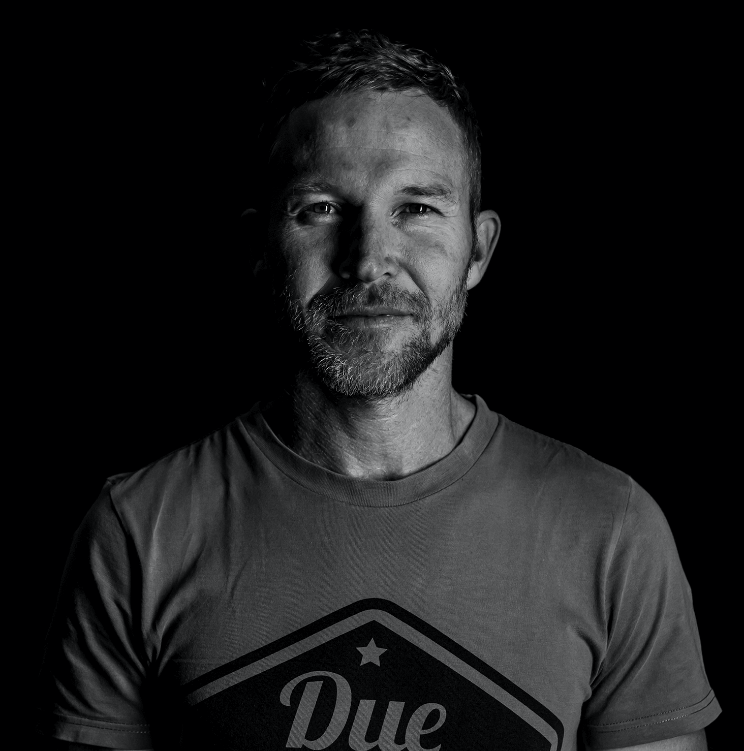teams black and white image of male team member