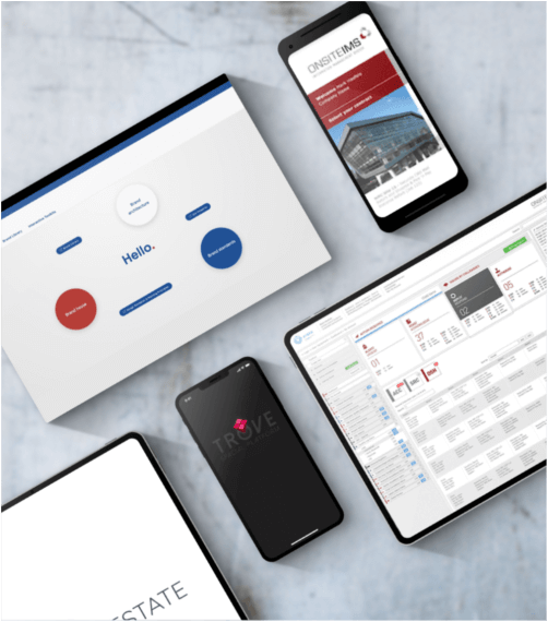 graphic layout of Haefele services on tablet and phone